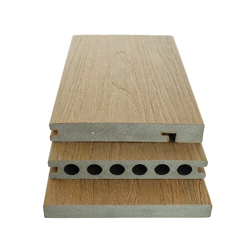 Balcony 3d Embossing Wood Grain Flooring Garden Wpc Decking Outdoor Waterproof Composite Hollow Decking