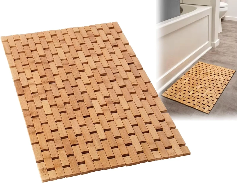 Bamboo Bath Mat Wooden Door Mat Kitchen Floor Rug Bathroom Shower and Tub Mats