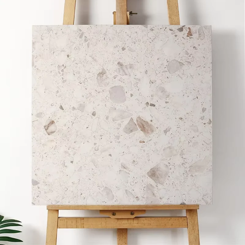 Beige Large Grain Terrazzo Floor Tile 600*600 Bathroom Anti-slip Floor Tile Living Room Project Antique Floor Tile