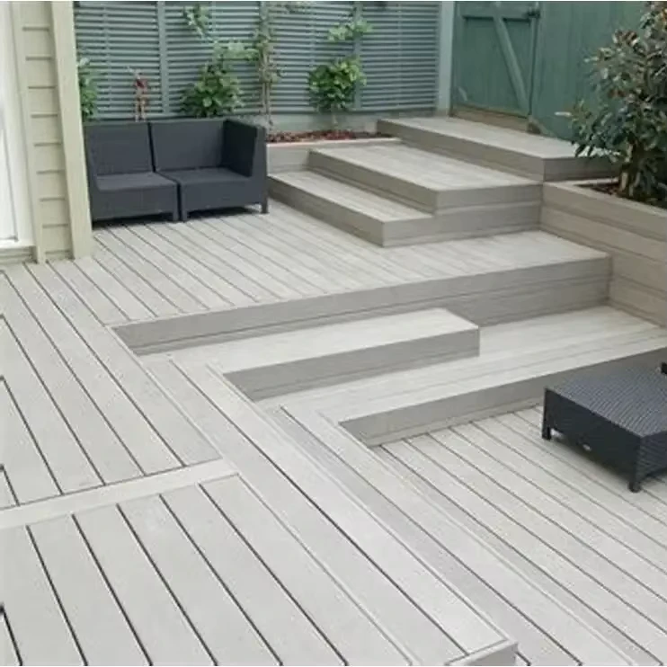 Best Quality 3D Embossing WPC Decking Flooring Outdoor Waterproof White WPC Composite Decking
