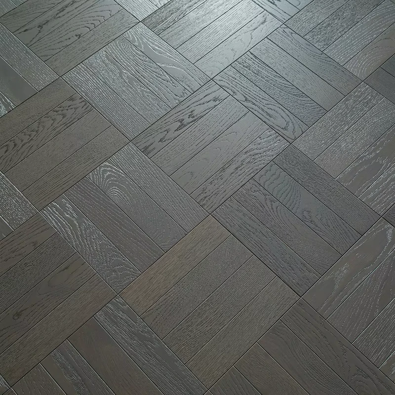 Black Solid Wooden Parquet Flooring Modern Waterproof Wear Resistant Indoor Natural Oak Multi layered Engineered Wood Floor for