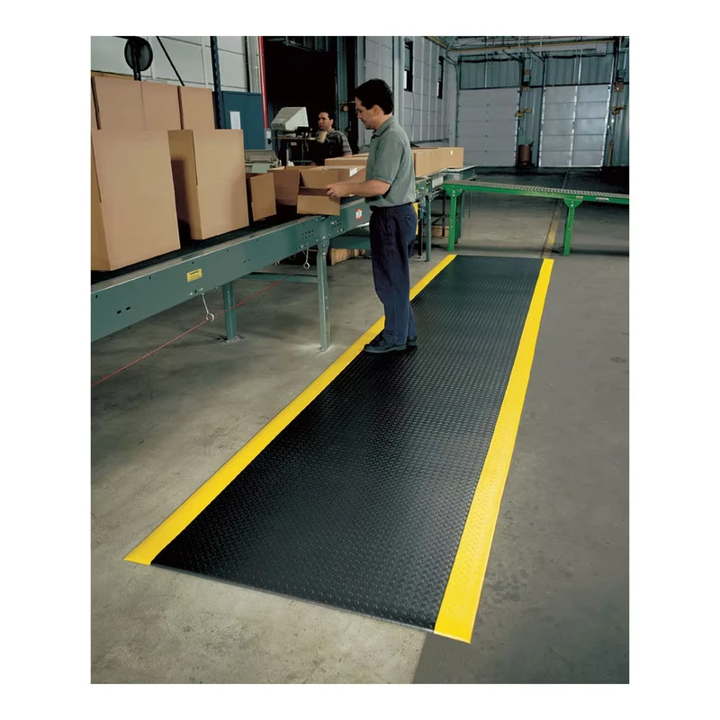 Black and Yellow Anti-Static ESD Anti-Fatigue Rubber Floor Mat for Industrial Workshop