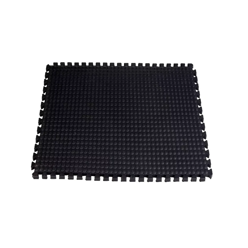 Bubble Anti Fatigue Mat Anti Slip Wear Resistant Recycled Rubber Flooring with Beveled Edges Black 13mm Thick Anti Static
