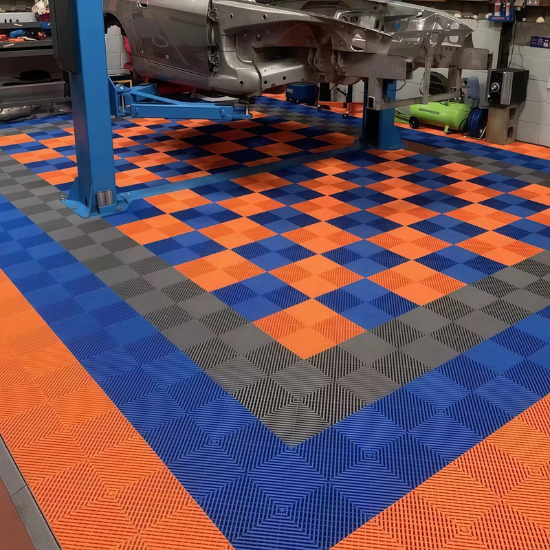 Car Washing Detailing Workshop Floor Tiles Plastic Modular Garage Flooring Tiles Interlocking Garage Floor Tile