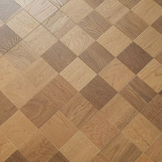 Checkered Solid Wood Flooring Oak Multi Layer Engineered Wood Flooring Indoor Irregular Parquet Flooring Factory Direct Supply