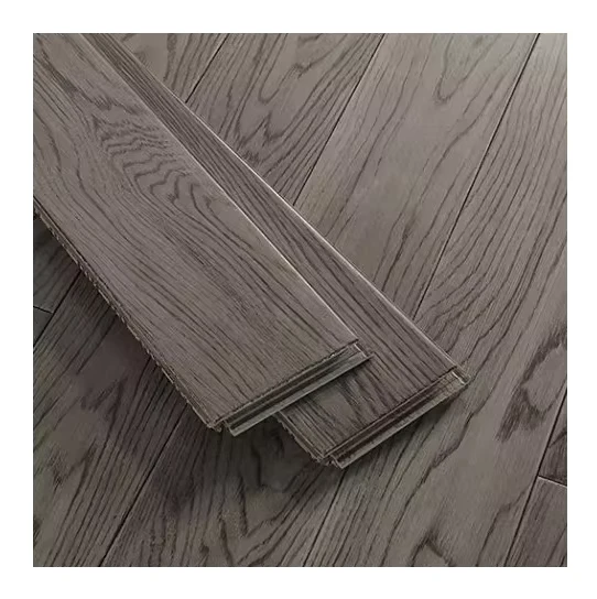 China High Quality Gray Solid Wood Flooring Thick Parquet Timber for Luxury Home Hotel or Indoor Hall Modern Design Style