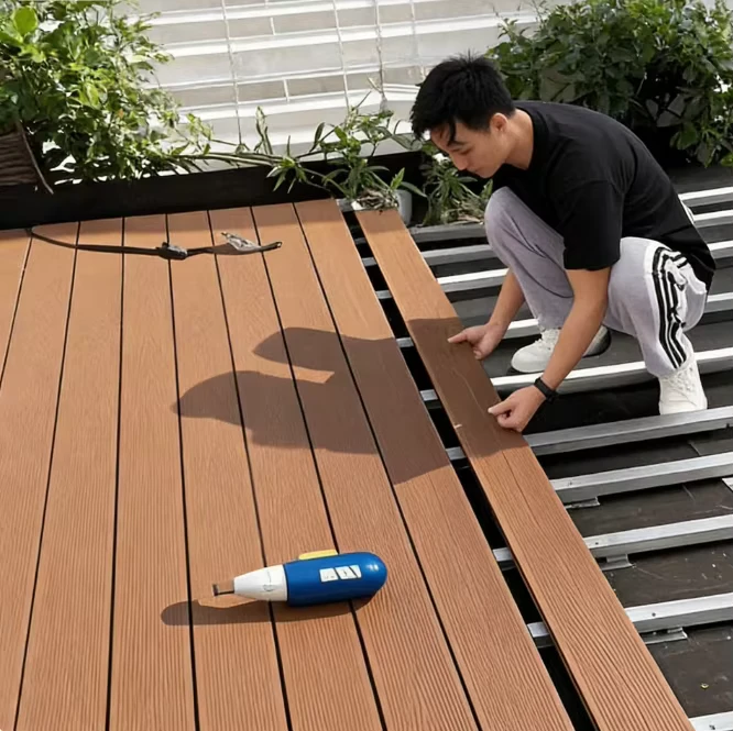 China Manufacture Durable WPC Wooden Decking Board Co Extruded 3D WPC Decking for Wall