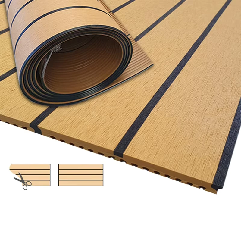 China Manufacturers UV Resistant Anti-slip Yacht Flooring Mat PVC Composite Synthetic Boat Teak Deck Boat Flooring