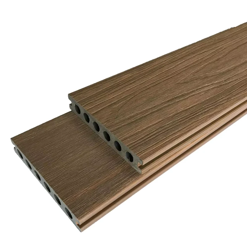 China Modern Design Outdoor Decking No Gap WPC Composite Solid Deck Wood Grain Surface PVC Brushed Portable Co Extrusion