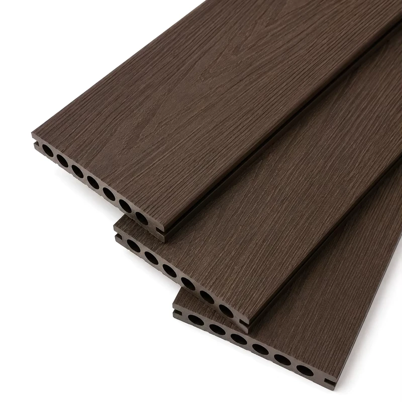 Co Extrusion WPC Decking 140x25mm Anti Slip Interlocking for Balcony Outdoor Courtyard Waterproof Weather Resistant