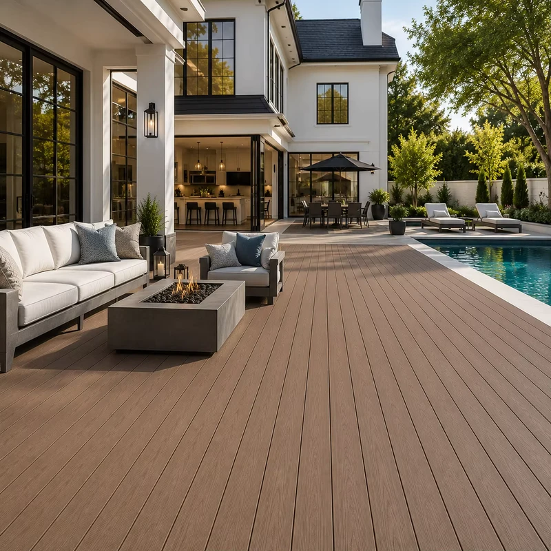 Co Extrusion WPC Decking Composite Decking Boards for Residential Commercial Outdoor Projects