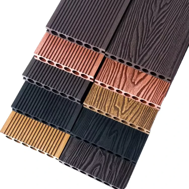 Co Extrusion WPC Eco Friendly Outdoor Decking Board Garden Park Use Brushed Finish Walnut Oak Pine Bamboo Maple Wood Click