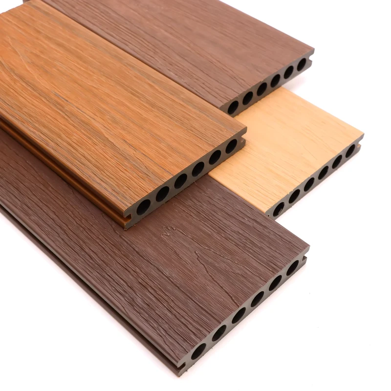 Co Extrusion WPC Outdoor Decking Floor with Wood Grain Finish Durable WPC Decking Boards for Outdoor Garden Flooring