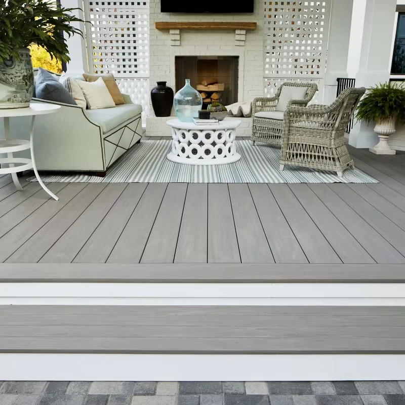 Co extrusion 138x23mm Waterproof Anti UV WPC Outdoor Patio Pool Deck Floor Plank Composite Decking Board