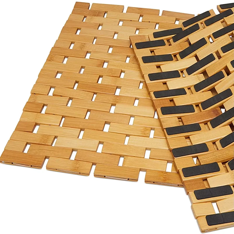 Combohome 32×20 Bamboo Bath Mat Chilean Floor Mat Bamboo Natural