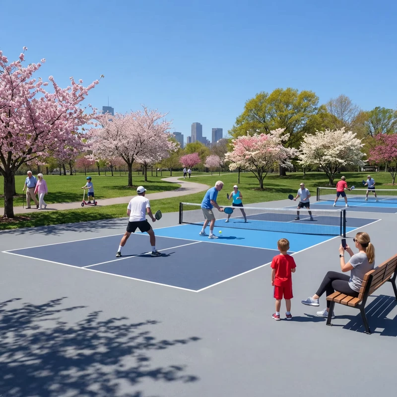 Commercial Grade Acrylic Coating PVC Pickleball Court Mat 44x20ft Anti Crack Weather Resistant