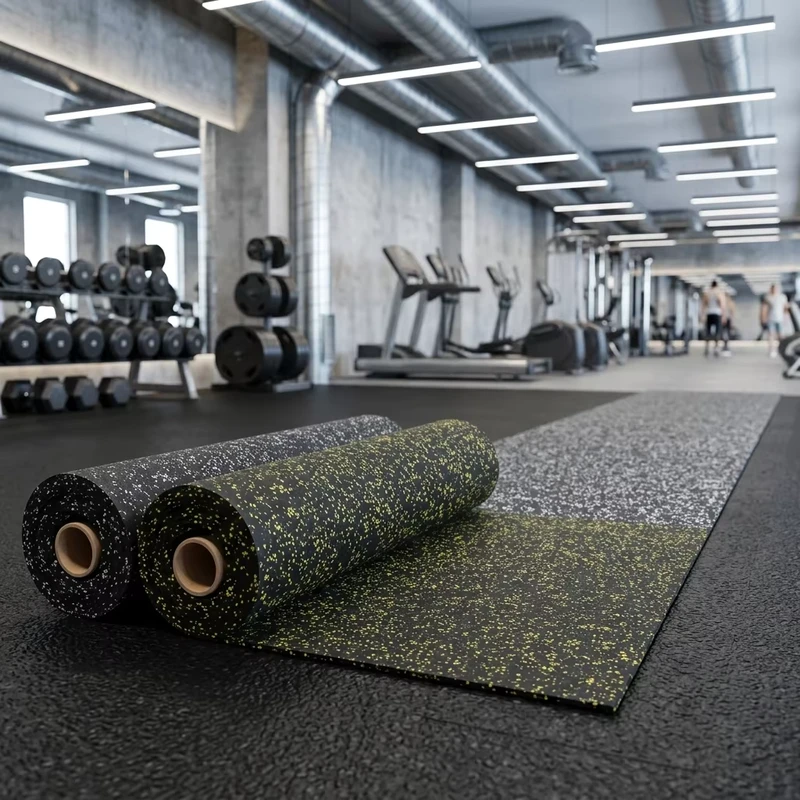 Commercial Grade Gym Sports Anti-Slip High-Density Rubber Floor Roll for Indoor Floor Protection