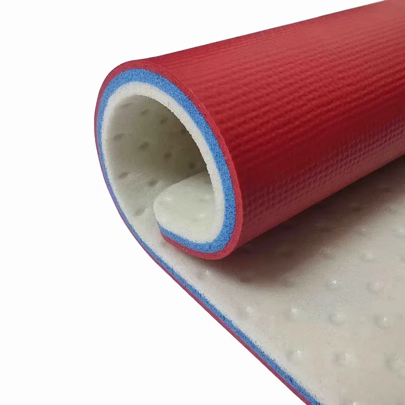 Commercial Grade PVC Sports Flooring Roll Out Table Tennis Training Floor with Non Slip Texture
