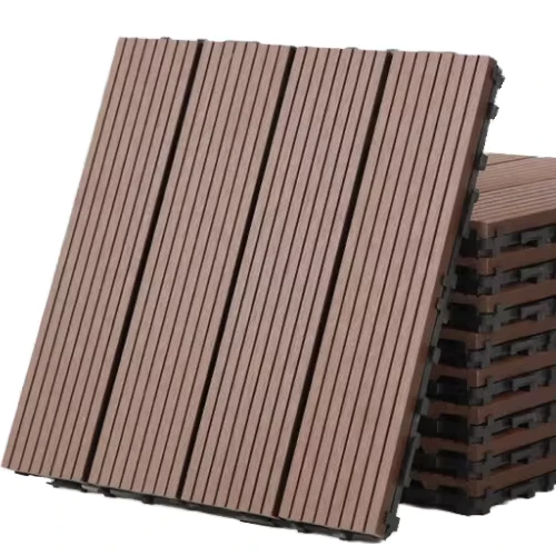 Contemporary Asian Design Interlocking WPC Decking Tiles Wood Grain Finish Anti Slip Waterproof Pool Flooring 3 Year Warranty