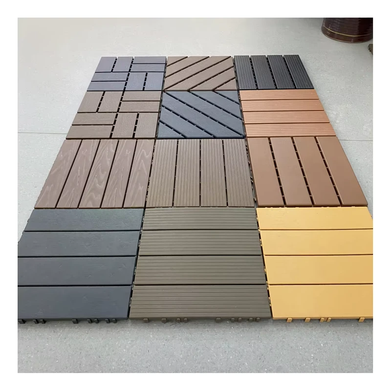 Contemporary DIY Interlocking WPC Decking Tiles Plastic Outdoor Balcony Garden Terrace Splicing Plastic Wood Floor