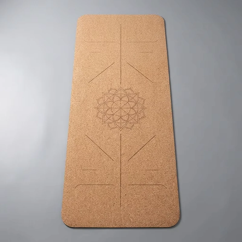 Cork Fitness Mat Sustainable Strong Grip Floor Workout Mat Student Athletes Private Label