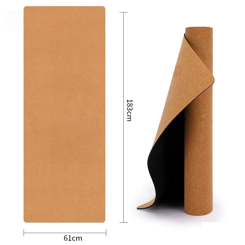 Cork Natural Rubber Thickened Non slip Sweat Absorbing Carving Body Line Yoga Fitness Training Mat