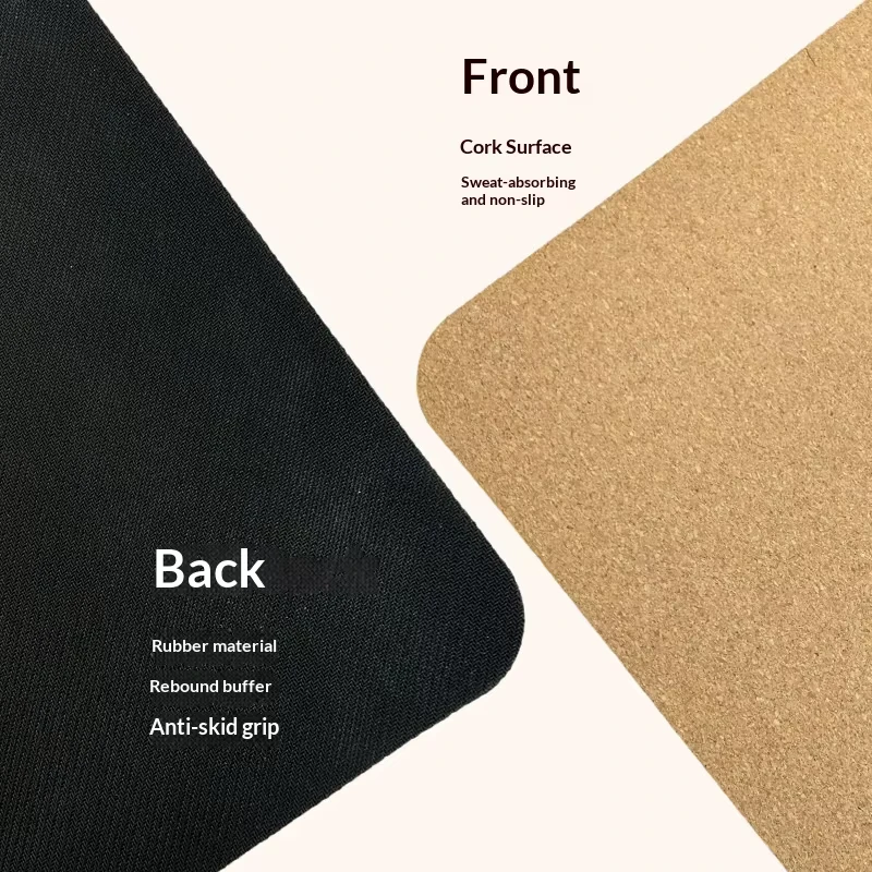 Cork Rubber Non Slip High Temperature Resistant Yoga Mat Widened Thickened 183cm Length Model AR 3