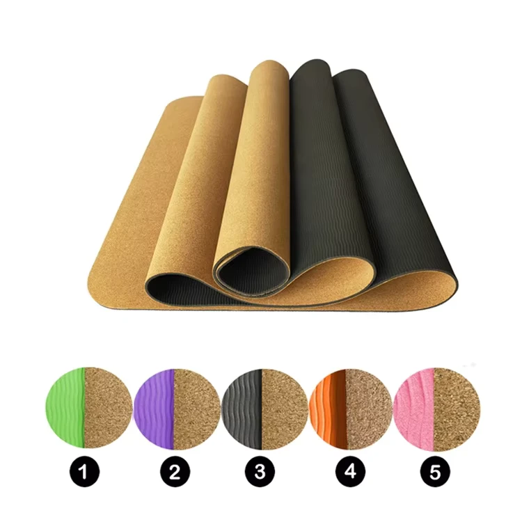Cork Yoga Mat Cork Rubber Non Slip Dance Rope Mat with Widened Design Environmentally Friendly