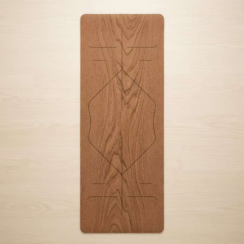 Cork Yoga Mat Non Toxic Shock Absorbing Double Layer Floor Workout Mat Indoor Training Custom Logo