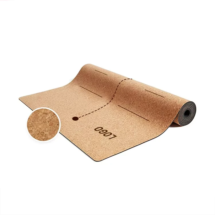 Cork and Natural Rubber Yoga Mat Thick Non-Slip Fitness Mat for Pilates Bikrim Yoga Hot Yoga and Floor Exercises
