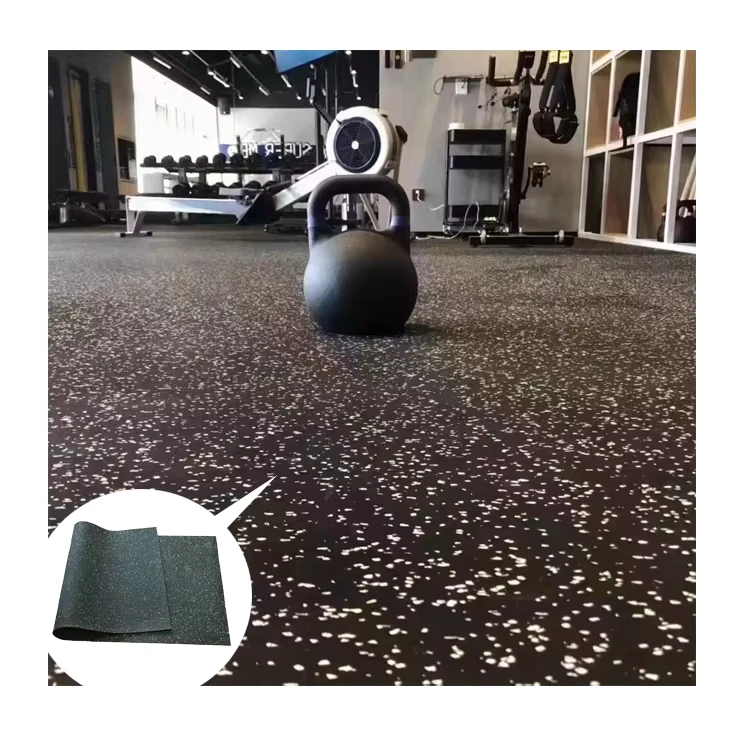 Crossfit Gym 3Mm 6Mm 8Mm 10Mm Fitness Black Rubber Floor Gym Rubber Flooring Roll Mat