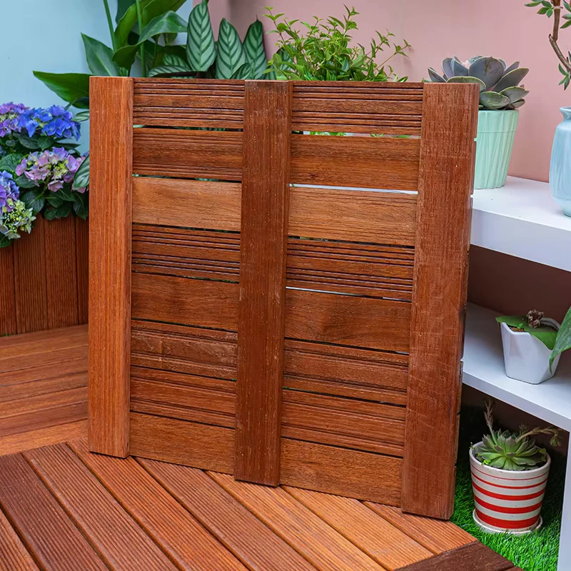 Custom 600*600*32mm Deck Flooring Outdoor Decking Terrace Flooring Solid Hard Wood Board