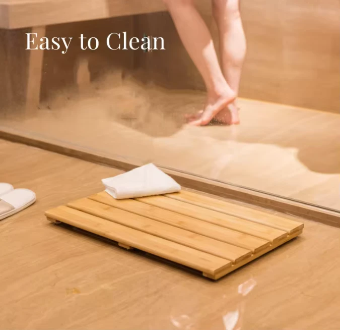 Custom Bamboo Bath Mat Wooden Bathroom Non Slip Floor Mat for Luxury Shower Spa Sauna Kitchen Indoor Outdoor Spaces Decor