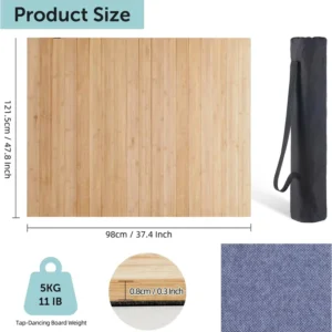 Custom Bamboo Wood Tap Dance Floor Portable Dance Floor for Any Surface with Storage Bag Solid Dance Floor Mat Flamenco Dancing