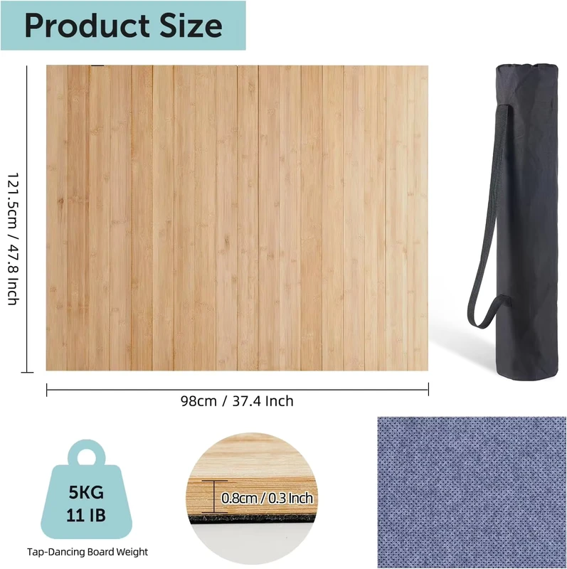 Custom Bamboo Wood Tap Dance Floor Portable Dance Floor for Any Surface with Storage Bag Solid Dance Floor Mat Flamenco Dancing