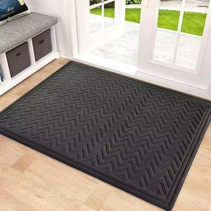 Custom Logo Door Mat Home Hotel Mat Non Slip Rectangle Durable Rubber Polypropylene Doormat