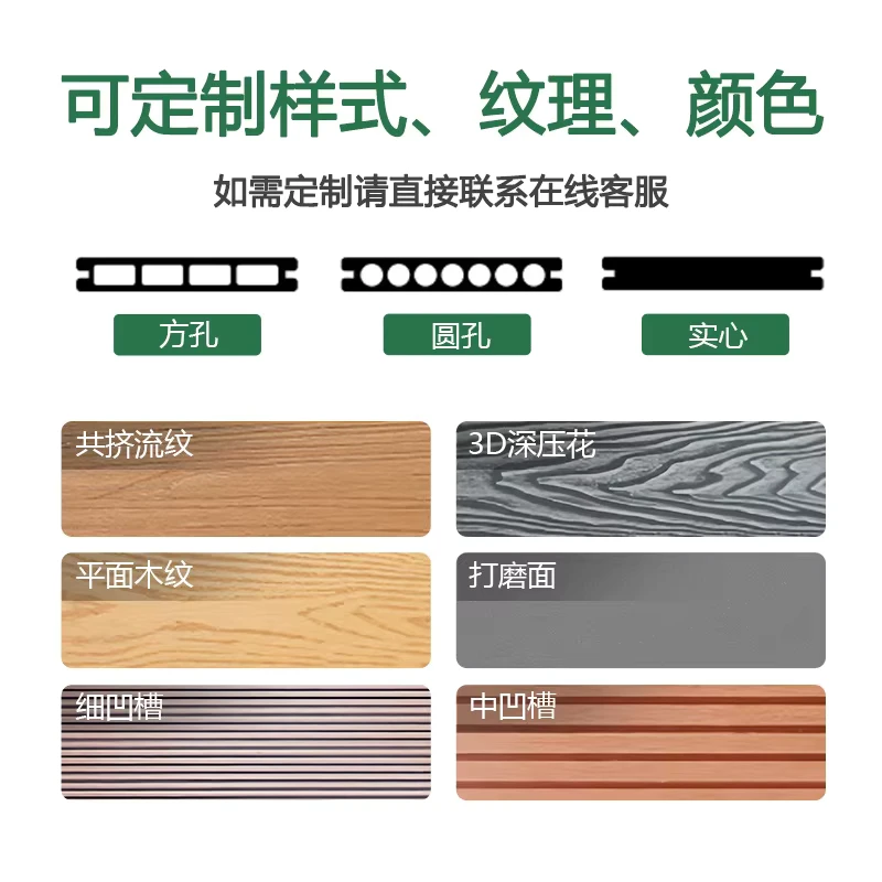 Custom Modern WPC Decking for Small Terraces Gardens Wood Grain Surface Waterproof Non Slip Anti Corrosion Outdoor Flooring