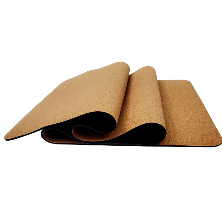 Custom Print Yoga Mat Gym Carpet Flooring Mat Anti Slip 100% Cork Rubber Fitness Top Exercise Mats