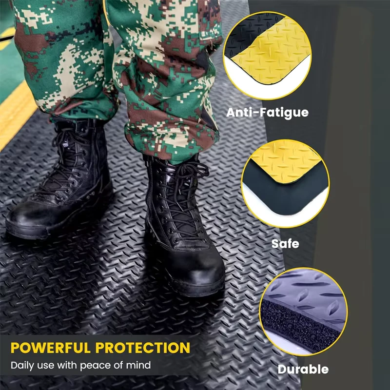 Customizable 2 3 Layer Anti Static Industrial PVC ESD Anti Fatigue Rubber Floor Mat Use Long Life Comfort Anti Fatigue Matting