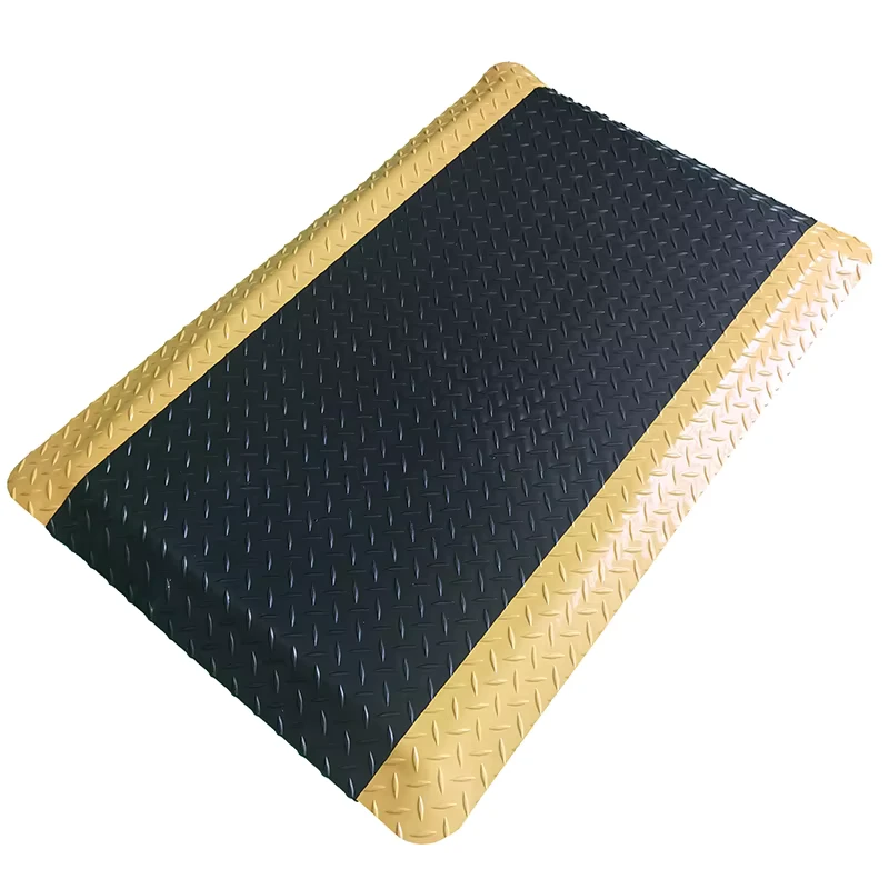 Customized 3 Layer Black Anti slip Pvc Surface Anti static Esd Cushion Anti fatigue Floor Mat for Grounding in Esd Area