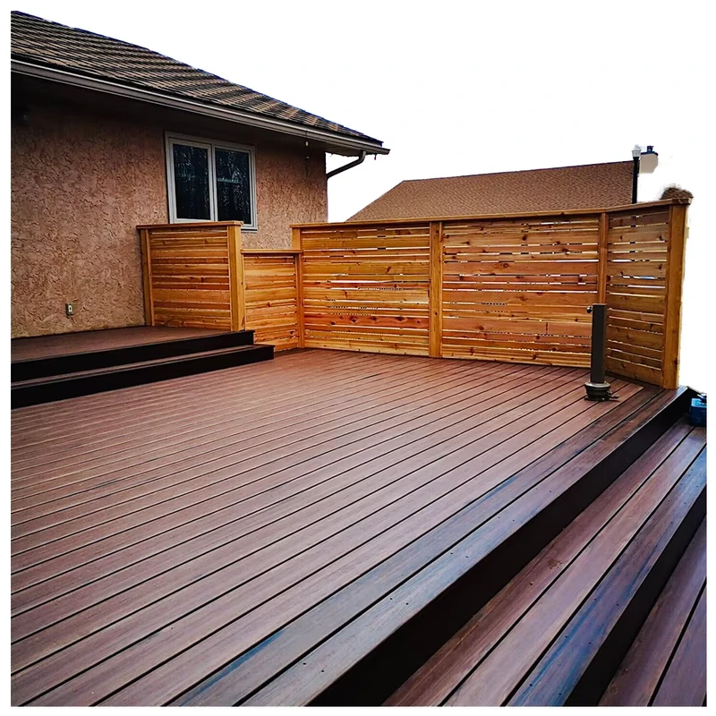 Customized 3D Embossed Aluminum WPC Deck Double Sided Outdoor Wood Plastic Composite Flooring Waterproof for Balcony and Garden