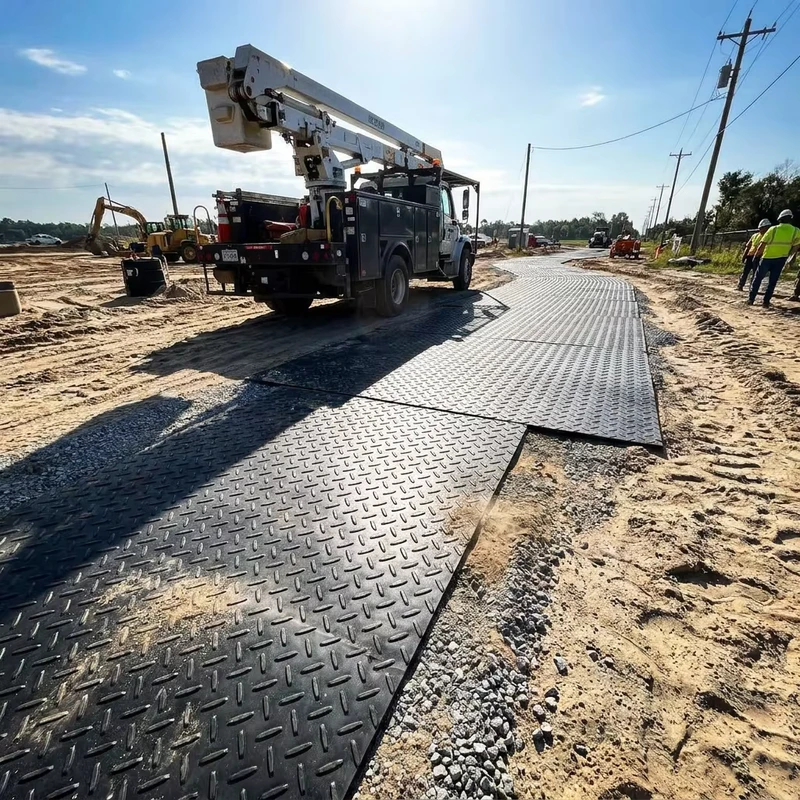 Customized Abrasion Resistant HDPE UHMWPE Ground Protection Mat for Workshop Floor and Heavy Equipment Track