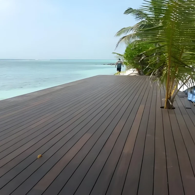 Customized Dark Waterproof Swimming Pool Floor Bathroom Wood Powder WPC Decking