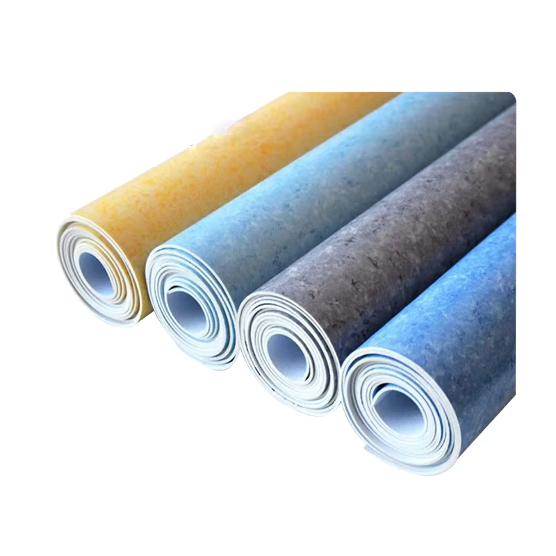 Customized Designs Waterproof Wear Resistant 2mm Pvc Vinyl Heterogeneous Protective Floor Covering Roll for Showroom