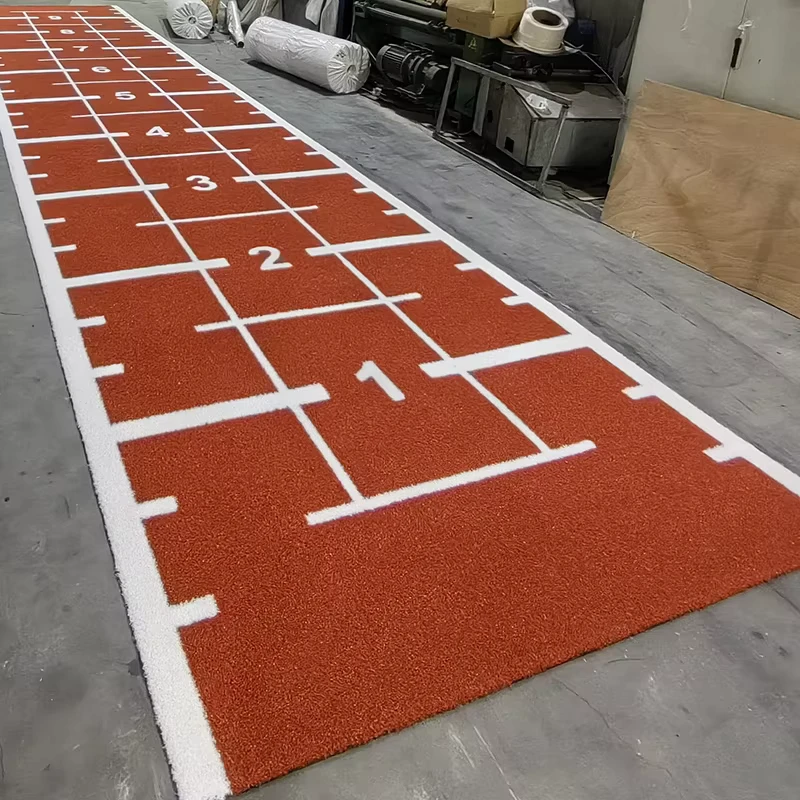 Customized High Density Fitness Flooring Mat Waterproof Durable Sprint Track Logo Custom PE Material Eco Friendly Gym Sled Turf