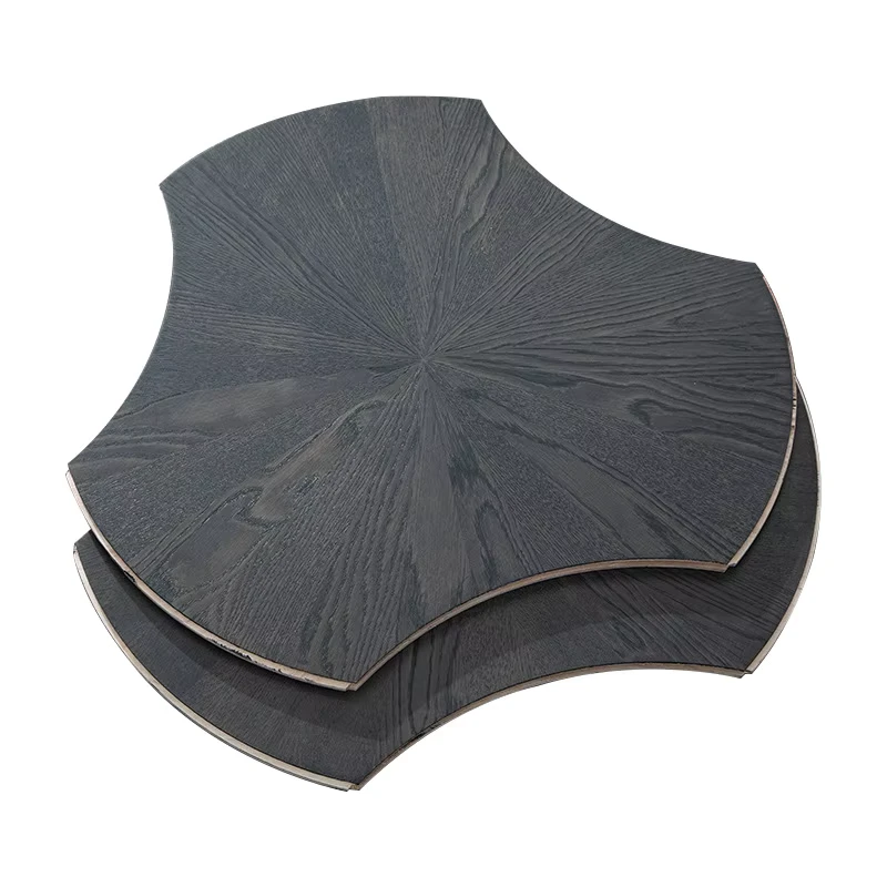 Customized Irregular shaped Lotus Leaf Shape Wood Flooring Wear resistant Floor Multi layer Solid Wood Flooring for Heating