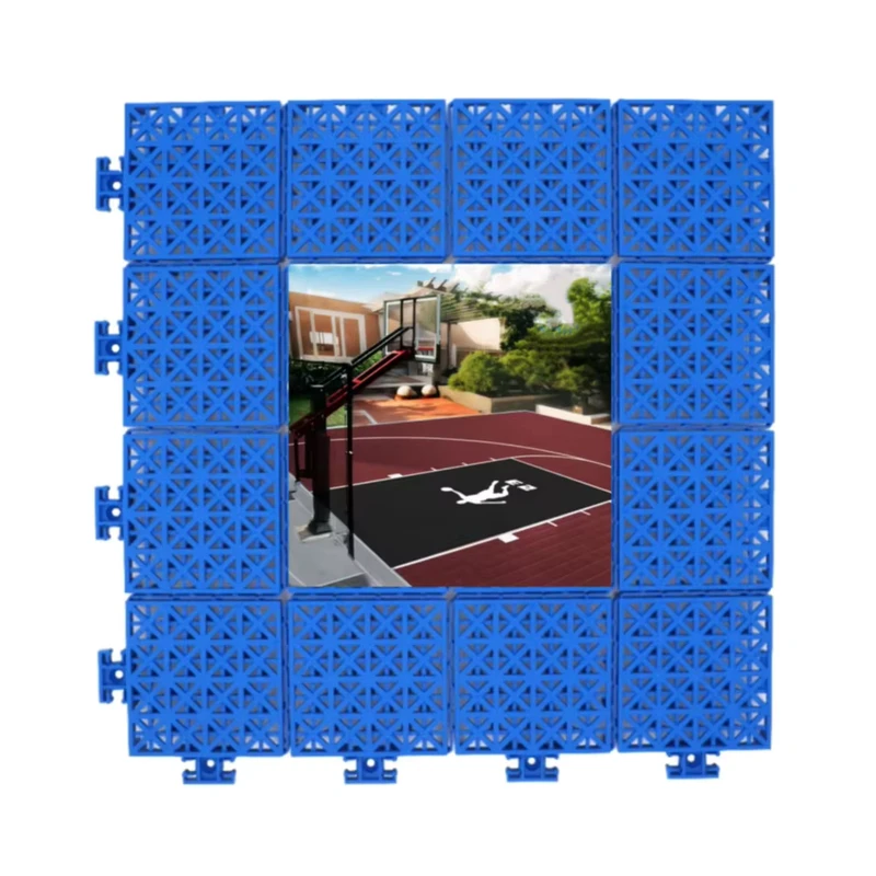Customized Professional 30×30 Feet Basketball Sports Court with High Quality PP Double Layer Sports Flooring
