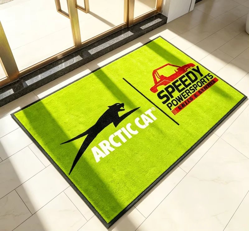 Customized Size Logo Mat Custom Printed Rubber Backed Floor Rugs Indoor or Outdoor Floor Mat