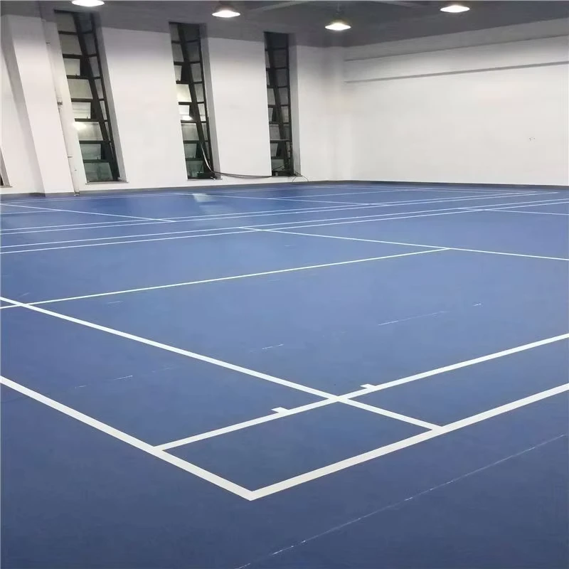Customized Thickness Anti Slip PVC Vinyl Sport Flooring for Badminton Elastic Plastic Flooring for Indoor Sport Court