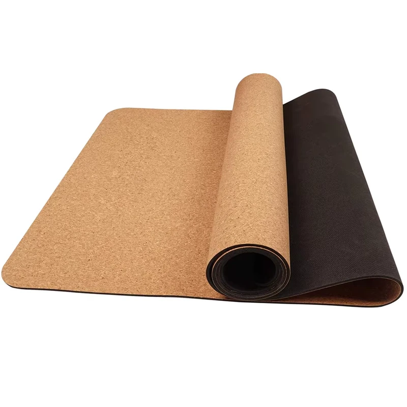 Customized Thickness Floor Exercise High Elasticity Natural Rubber Mat Yoga Pilates Cork Yoga Mats